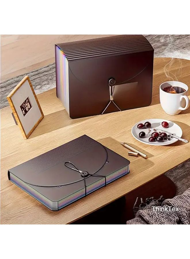 25 Pockets Expandable File Box Heavy Duty Plastic Document Organizer A4 Letter Size - Image 1